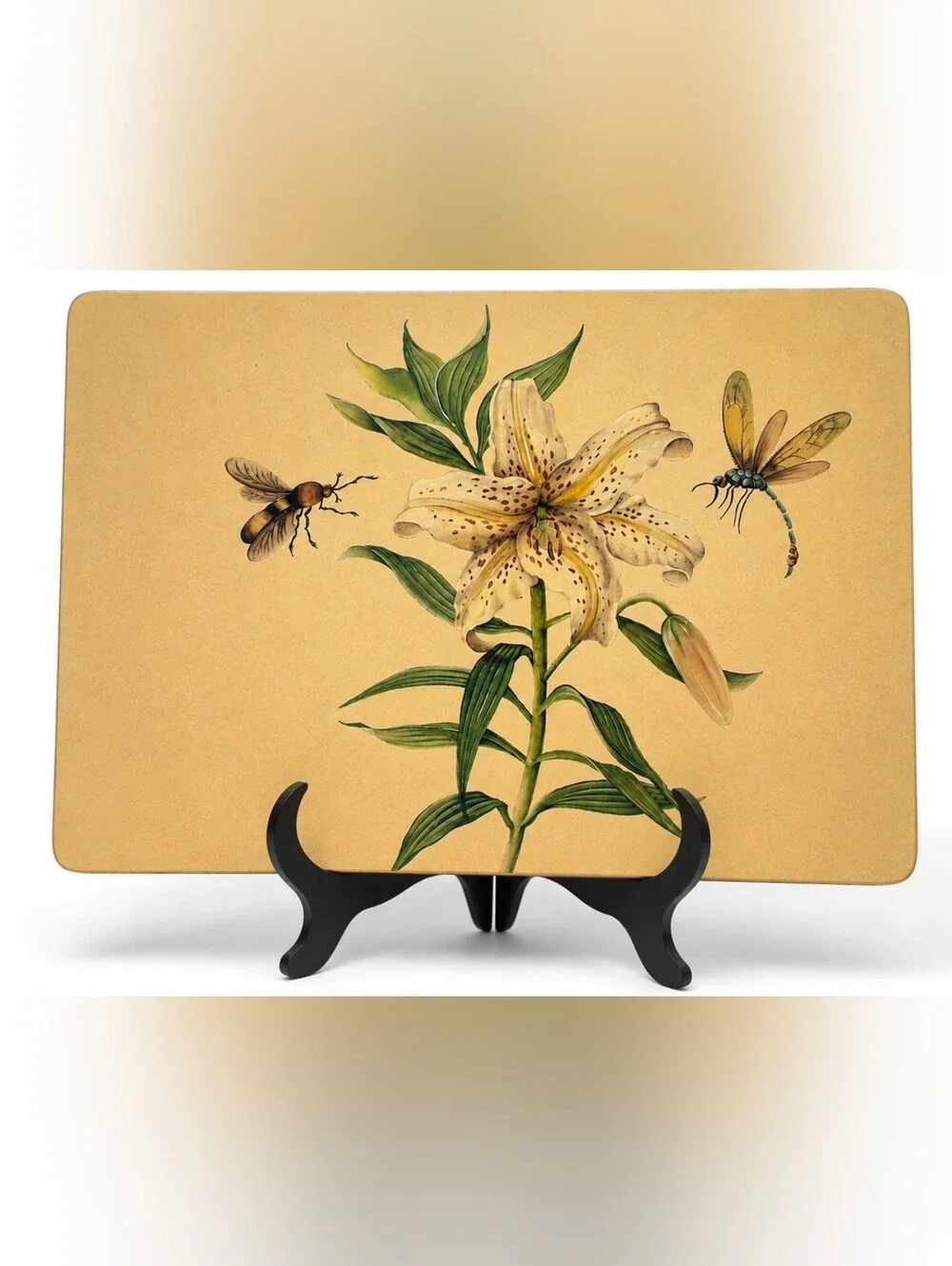 Vintage Carolyn Sheffield Auratum Lily Placemats Set of 4 Botanical